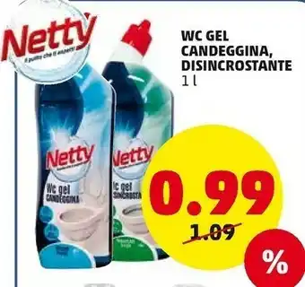 PENNY Wc net M74542 Detersivo Per Bagno E WC Detersivo Con Candeggina Liquido Bottiglia offerta