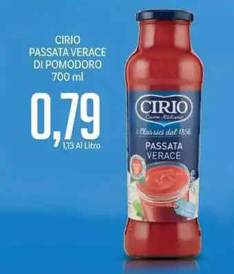 Supermercati Piccolo Cirio Passata Verace di Pomodoro 700ml offerta