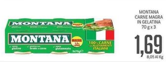 Supermercati Piccolo Montana Carne Magra in Gelatina 70g x 3 offerta