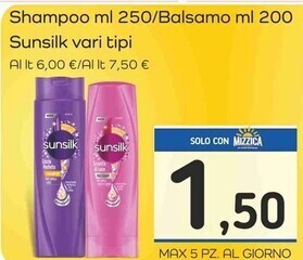 Famila Superstore Sunsilk shampoo offerta