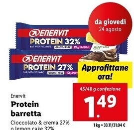 Lidl Enervit protein barretta offerta