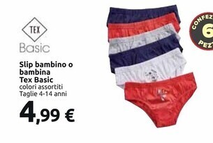 Carrefour Market Tex basic - slip bambino o bambina offerta