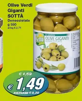 Prix Quality Sottà Olive Verdi Giganti offerta