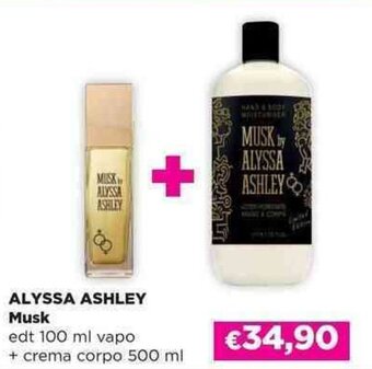 Acqua & Sapone ALYSSA ASHLEY Musk edt 100 ml vapo + crema corpo 500 ml offerta