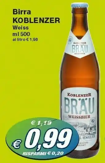 Prix Quality Koblenzer Birra Weiss 500ml offerta