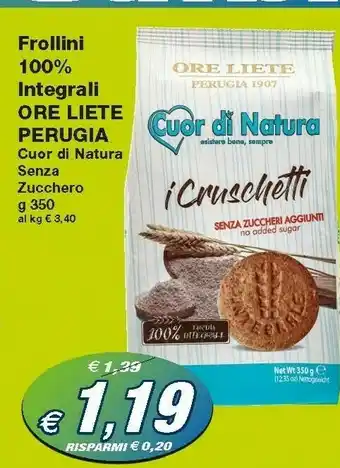 Prix Quality Ore liete perugia Frollini 100% Integrali offerta