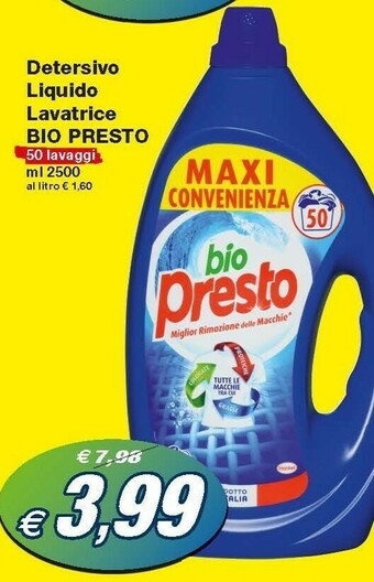 Prix Quality Bio Presto Detersivo Liquido Lavatrice offerta