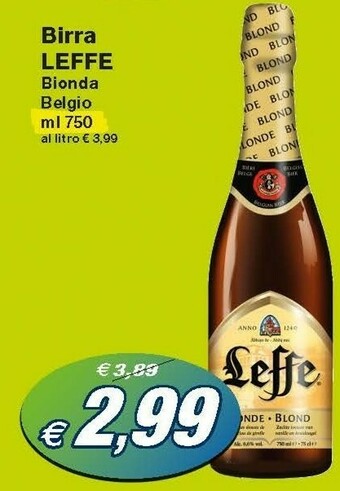 Prix Quality Leffe Birra Blond 750 G(ml) offerta