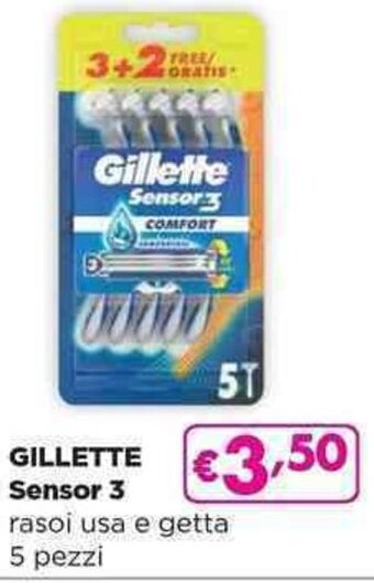 Acqua & Sapone GILLETTE Sensor 3 rasoi usa e getta 5 pezzi offerta