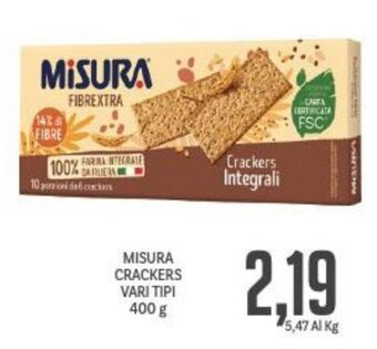 Supermercati Piccolo MISURA CRACKERS VARI TIPI 400 g offerta