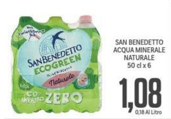 Supermercati Piccolo SAN BENEDETTO ACQUA MINERALE NATURALE 50 cl x 6 offerta