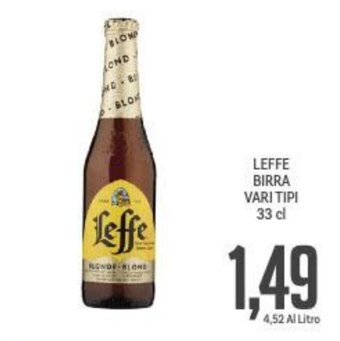Supermercati Piccolo LEFFE BIRRA VARI TIPI 33 cl offerta