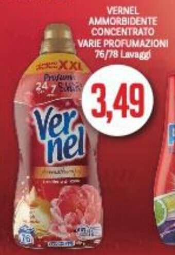 Supermercati Piccolo VERNEL AMMORBIDENTE CONCENTRATO VARIE PROFUMAZIONI 76/78 Lavaggi offerta