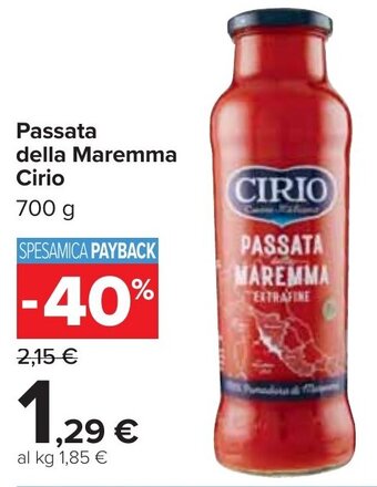 Carrefour Passata della Maremma Cirio 700 g offerta