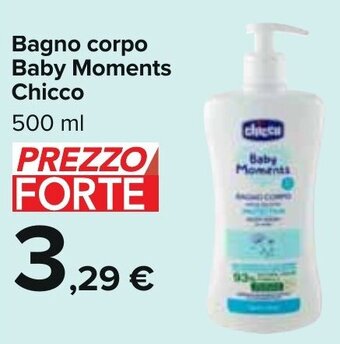 Carrefour Bagno corpo Baby Moments Chicco 500 ml offerta