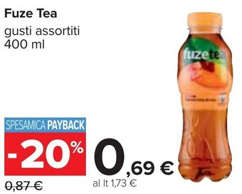 Carrefour Fuze Tea gusti assortiti 400 ml offerta