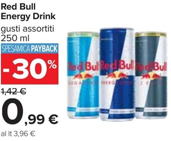 Carrefour Red Bull Energy Drink gusti assortiti 250 ml offerta