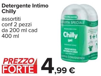 Carrefour Detergente Intimo Chilly assortiti conf 2 pezzi da 200 ml cad 400 ml offerta