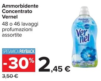 Carrefour Ammorbidente Concentrato Vernel 48 o 46 lavaggi profumazioni assortite offerta