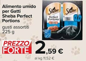 Carrefour Alimento umido per Gatti Sheba Perfect Portions gusti assortiti 225 g offerta