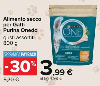 Carrefour Alimento secco per Gatti Purina Onedc gusti assortiti 800 g offerta