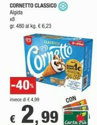 Crai Algida Cornetto offerta