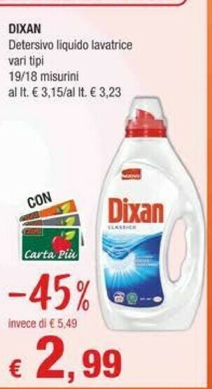 Crai Dixan Detersivo lavatrice offerta