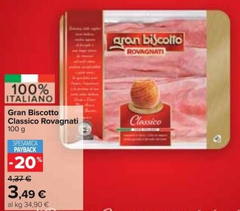 Carrefour Gran Biscotto Classico Rovagnati 100 g offerta