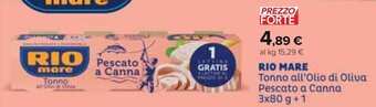 Carrefour RIO MARE Tonno all'Olio di Oliva Pescato a Canna 3x80 g +1 offerta