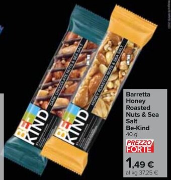 Carrefour Barretta Honey Roasted Nuts & Sea Salt Be-Kind 40 g offerta