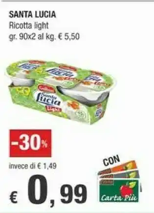 Crai Santa lucia Ricotta offerta