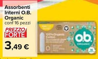 Carrefour Assorbenti Interni O.B. Organic conf 16 pezzi offerta