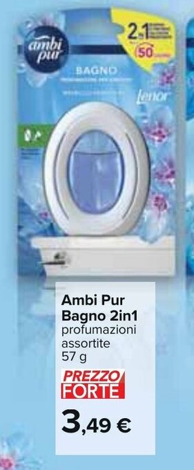 Carrefour Ambi Pur Bagno 2in1 profumazioni assortite 57 g offerta