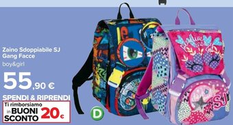 Carrefour Zaino Sdoppiabile SJ Gang Facce boy&girl offerta