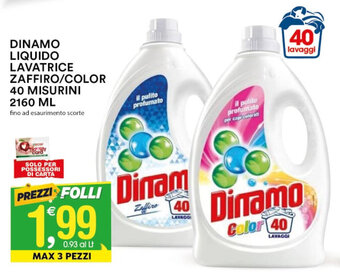 Gecop DINAMO LIQUIDO LAVATRICE ZAFFIRO/COLOR 40 MISURINI 2160 ML offerta
