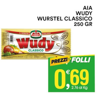 AIA WUDY WURSTEL CLASSICO 250 GR