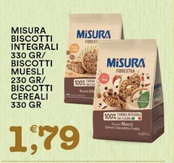 Gecop MISURA BISCOTTI INTEGRALI 330 GR/ BISCOTTI MUESLI 230 GR/ BISCOTTI CEREALI 330 GR offerta