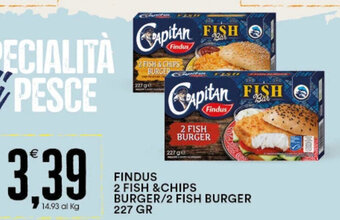 Gecop FINDUS 2 FISH & CHIPS BURGER/2 FISH BURGER 227 GR offerta