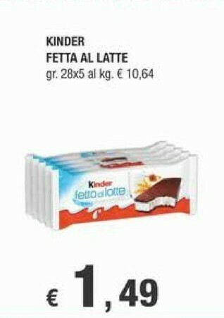 Crai Kinder fetta al latte offerta