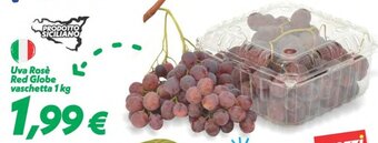 Iper Super Conveniente Uva Rosè Red Globe vaschetta 1 kg offerta