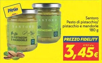 Iper Super Conveniente Santoro Pesto di pistacchio/ pistacchio e mandorle 180 g offerta