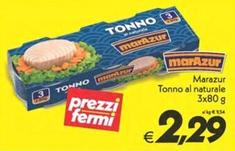 Iper Super Conveniente Marazur Tonno al naturale 3x80 g offerta