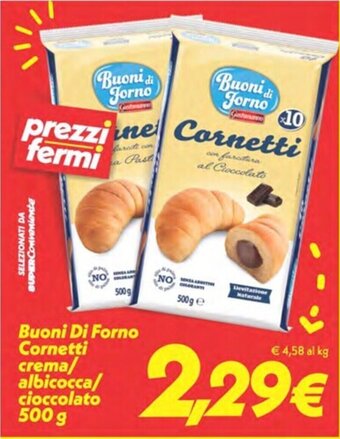 Iper Super Conveniente Buoni Di Forno Cornetti crema/ albicocca/ cioccolato 500 g offerta