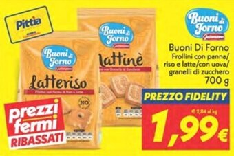 Iper Super Conveniente Buoni Di Forno Frollini con panna/ riso e latte/con uova/ granelli di zucchero 700 g offerta