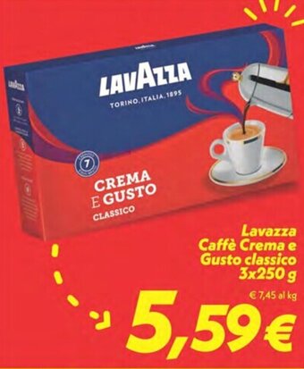 Iper Super Conveniente Lavazza Caffè Crema e Gusto classico 3x250 g offerta