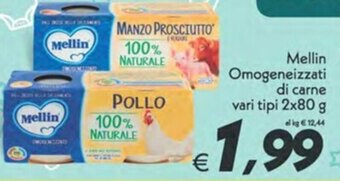 Iper Super Conveniente Mellin Omogeneizzati di carne vari tipi 2x80 g offerta