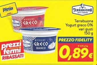 Iper Super Conveniente Terrabuona Yogurt greco 0% vari gusti 150 g offerta