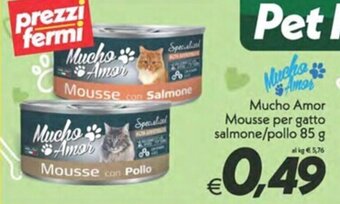 Iper Super Conveniente Mucho Amor Mousse per gatto salmone/pollo 85 g offerta