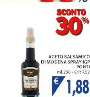 Mercatò Ponti Aceto Balsamico 250 G(ml) offerta