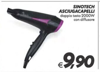 SINOTECH ASCIUGACAPELLI doppio tasto 2000W con diffusore